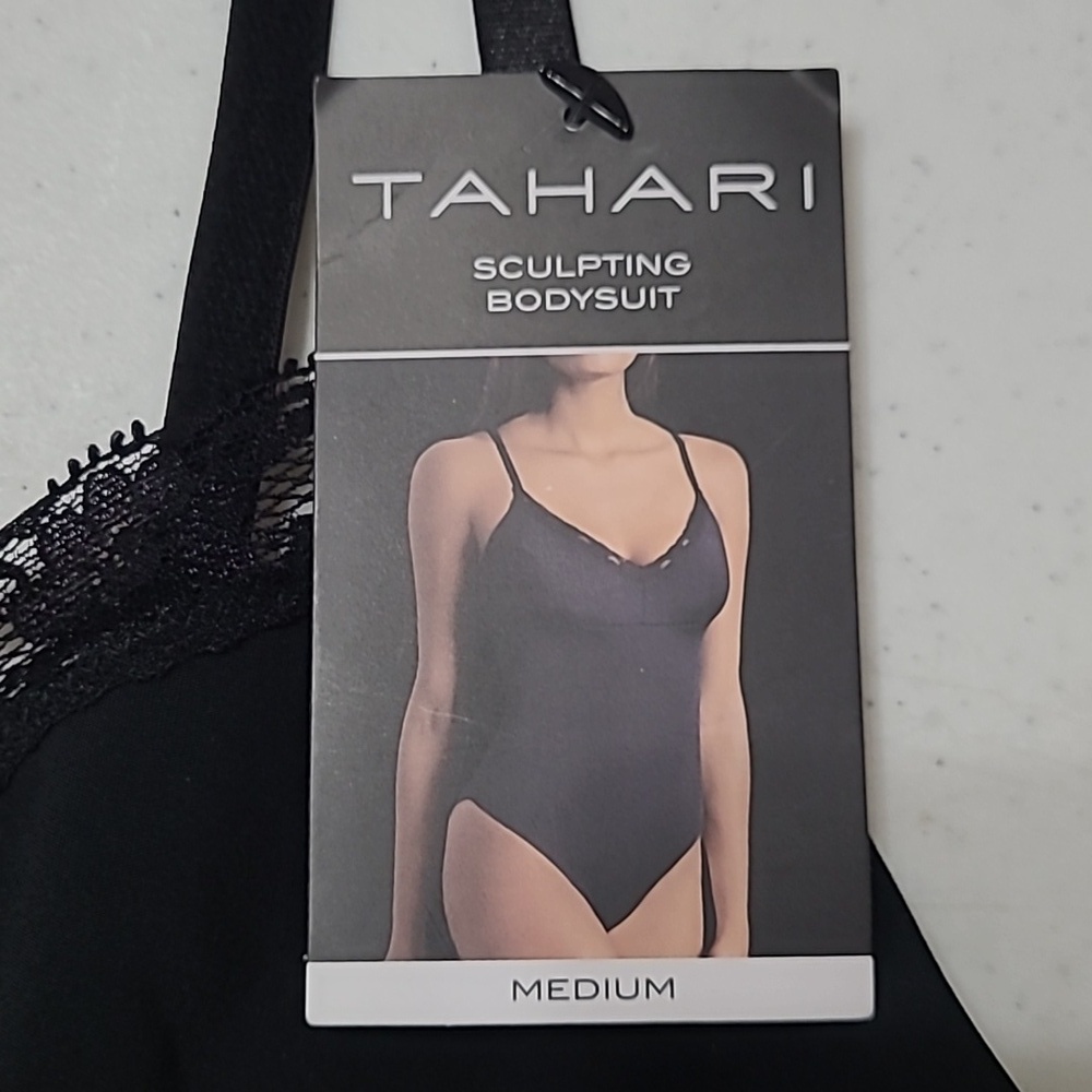 NWT Tahari Black Sculpting Bodysuit size Medium - Picture 4 of 8